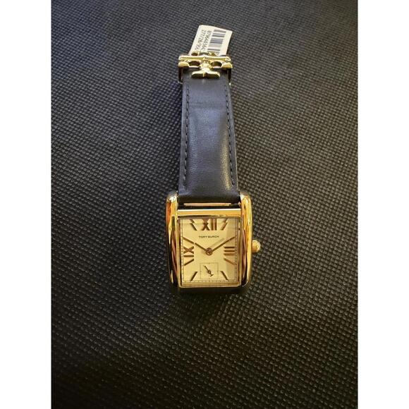 Tory Burch Eleanor Womens Gold Watch, White DialDoubleTClasp